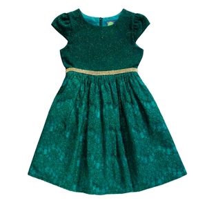 Girls green and gold glitter Christmas Holiday Dress by Dollie & Me